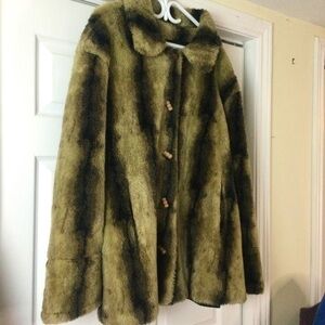 Faux fun fur coat